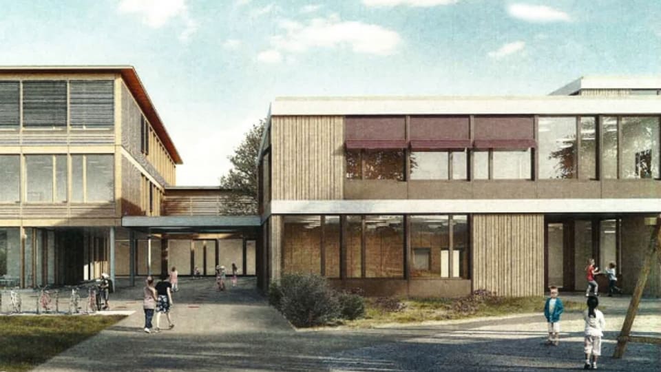 So könnte das Schulhaus Riedmatt künftig aussehen.