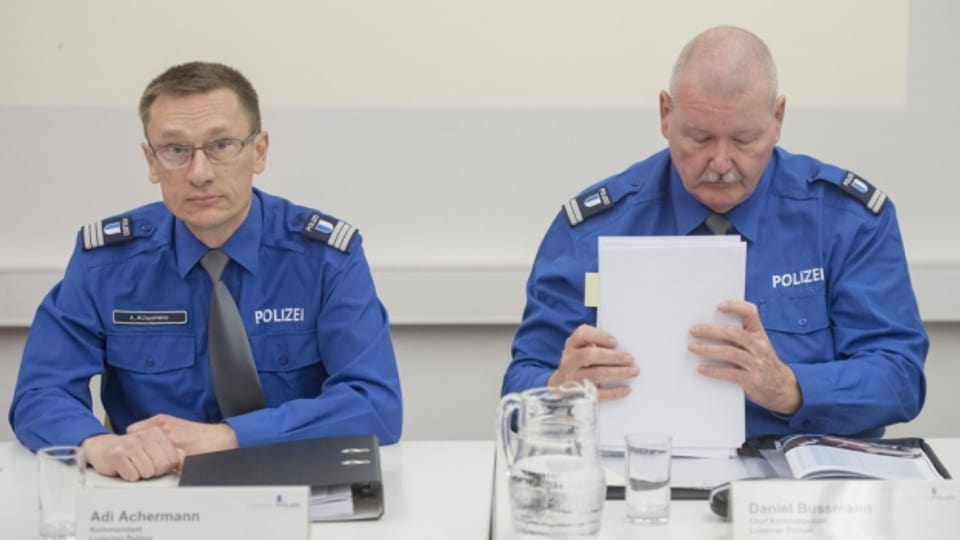 Polizeikommandant Adi Achermann und Kripochef Daniel Bussmann.