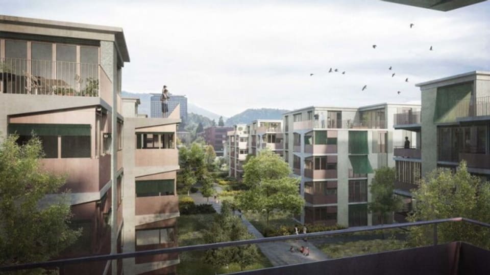 Visualisierung der neuen Häuser an der Libellenstrasse Luzern