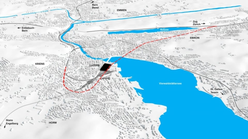Die Zentralschweizer Kantone fordern die Projektierung des Durchgangsbahnhofs durch den Bund.