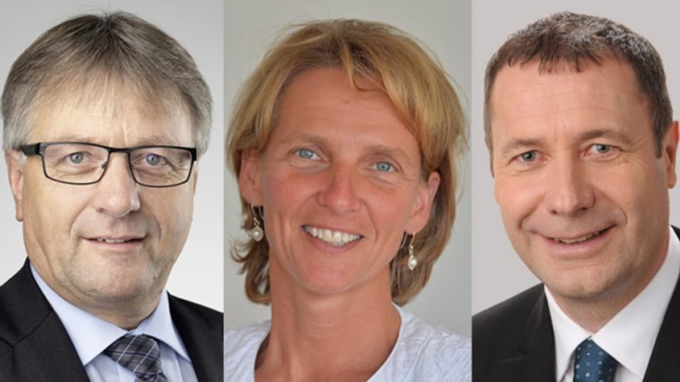 Die Nominierten der CVP Nidwalden: Josef Niederberger (Bau), Karin Kayser (Justiz und Sicherheit) und Othmar Filliger (Volkswirtschaft).