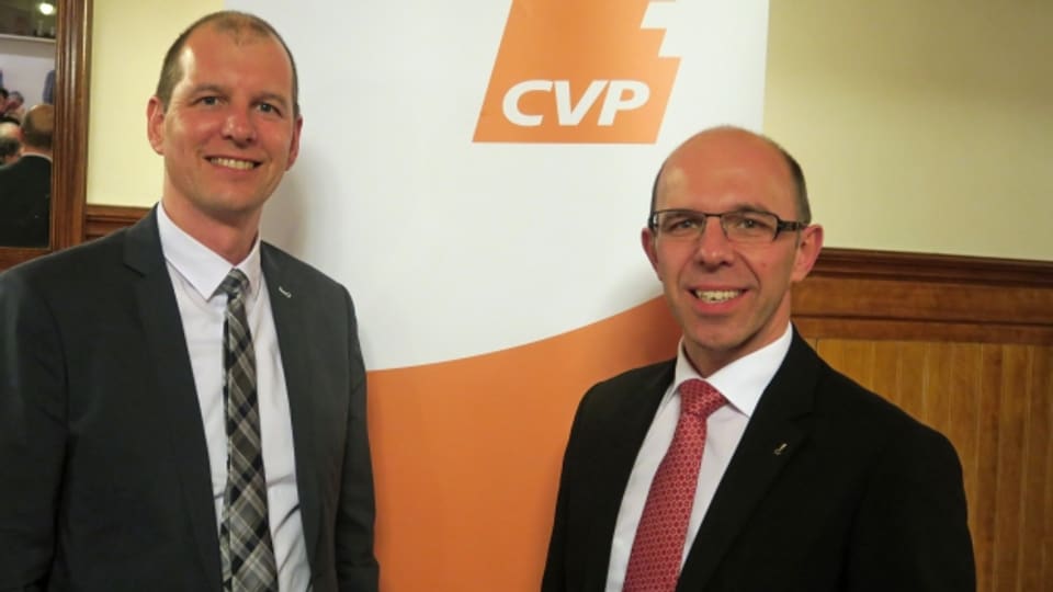 Regierungsrat Christoph Amstad (rechts) und Michael Siegrist aus Alpnach wurden am Mittwoch von der CVP nominiert.