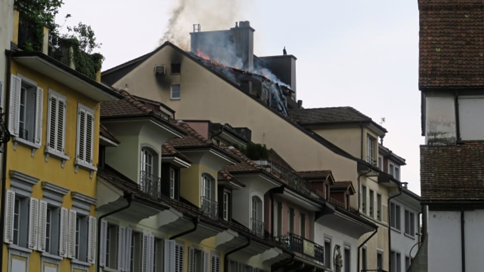 Brand im historischen Hotel Schlüssel in der Stadt Luzern.