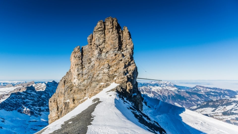 Das Rotstöckli (2901 Meter über Meer) ist der höchste Gipfel im Kanton Nidwalden und steht mitten auf dem Titlis-Gletscher.