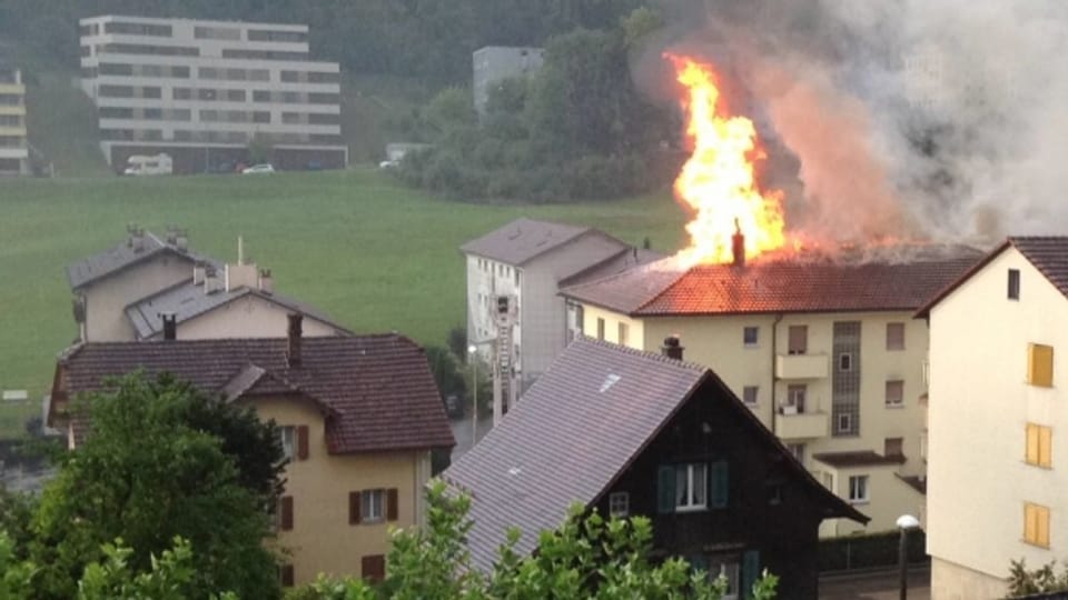 Dachstockbrand in einem Mehrfamilienhaus in Littau.