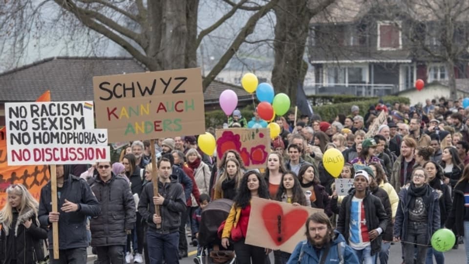 Demonstration gegen Rassismus in Schwyz