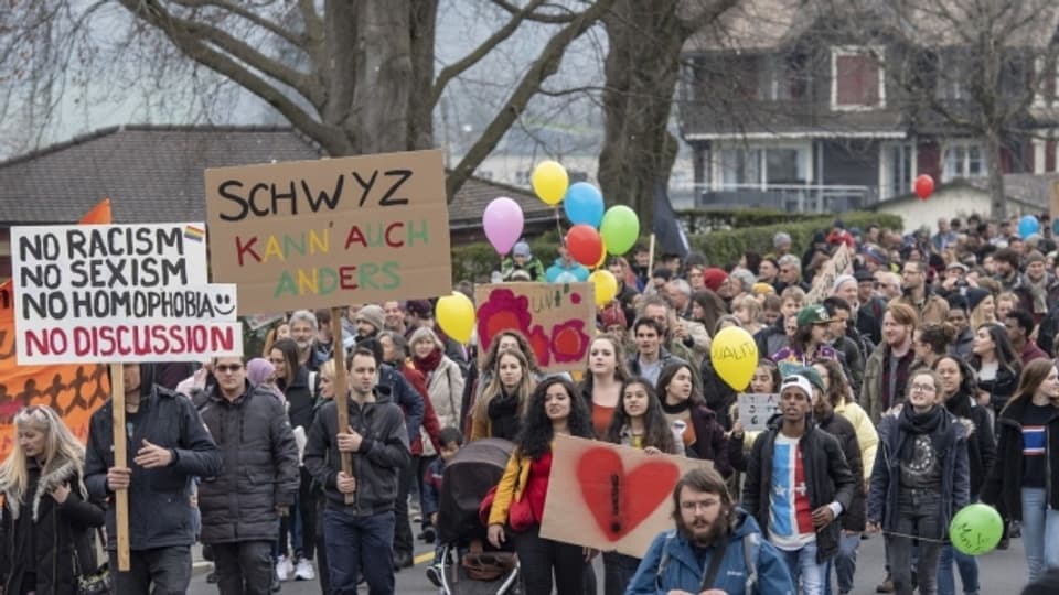 Die Kundgebung in Schwyz fand am 13. April statt.