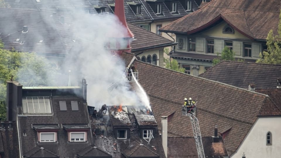 Grosser Schaden beim Brand des Hotels Schlüssel in Luzern