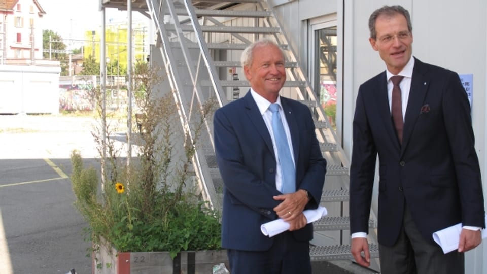 Die Luzerner Regierungsräte Paul Winiker (links) und Reto Wyss