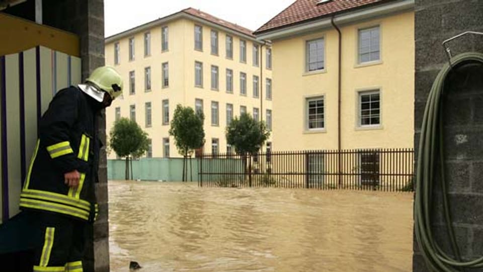 Überschwemmungen in Unterwindisch im August 2005