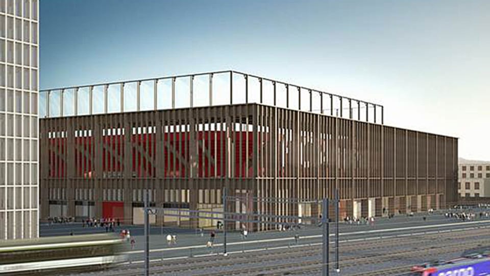 So soll das neue Fussballstadion im Aarauer Torfeld Süd einmal aussehen. Es soll Platz für 10'000 Zuschauer bieten.