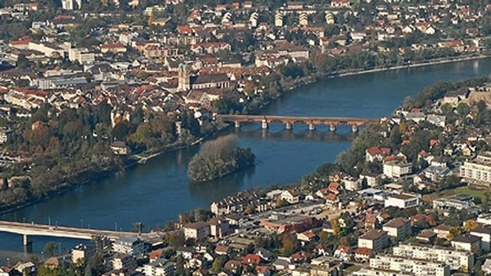 Die Fridolininsel im Rhein bei Stein/AG: bald schon soll sie zum grössten Teil Deutschland gehören
