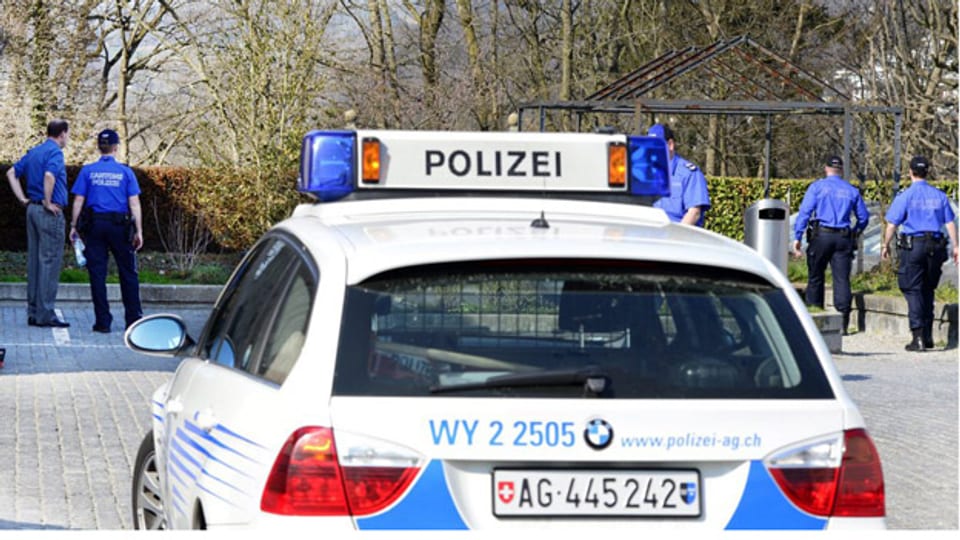 Die Aargauer Polizei bei einem Ernstfalleinsatz.