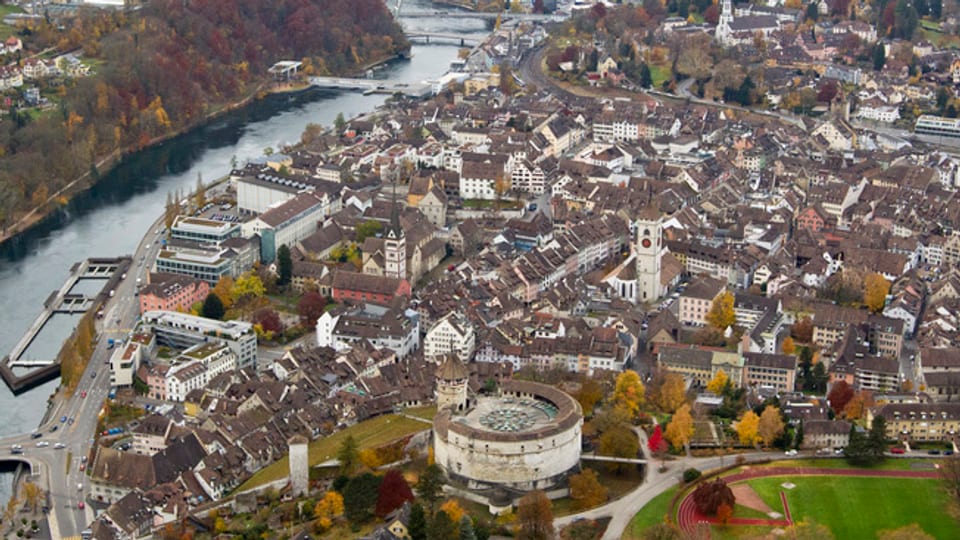 Die Stadt Schaffhausen mit der bekannten Munot-Festung.