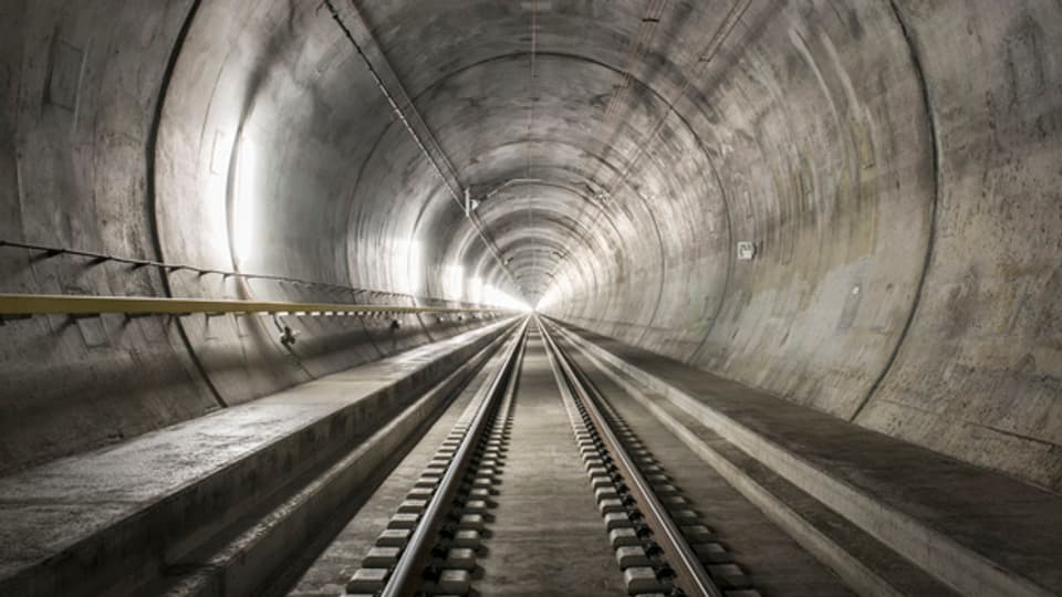 Blick in den neuen Gotthard-Basistunnel.