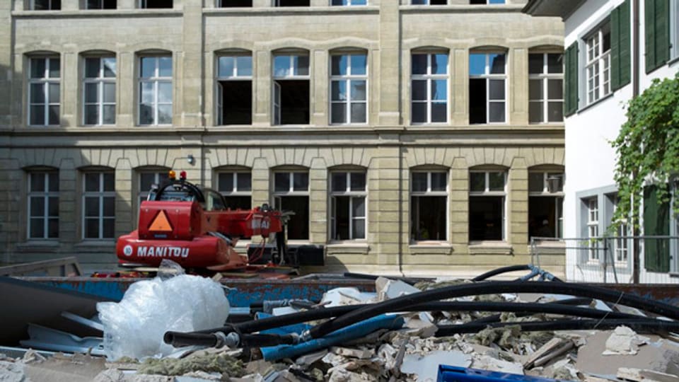 Basler Gymnasium am Münsterplatz während Umbauarbeiten