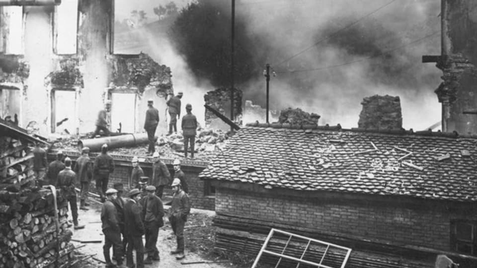 Bild der Brandkatastrophe in Mümliswil 1915