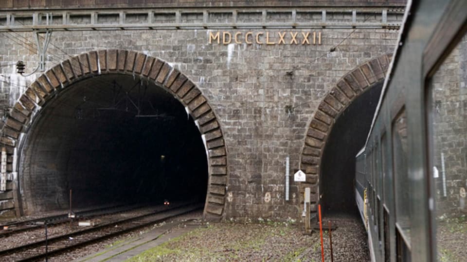 Das Nordportal des Gotthard-Eisenbahntunnels in Göschenen/UR.