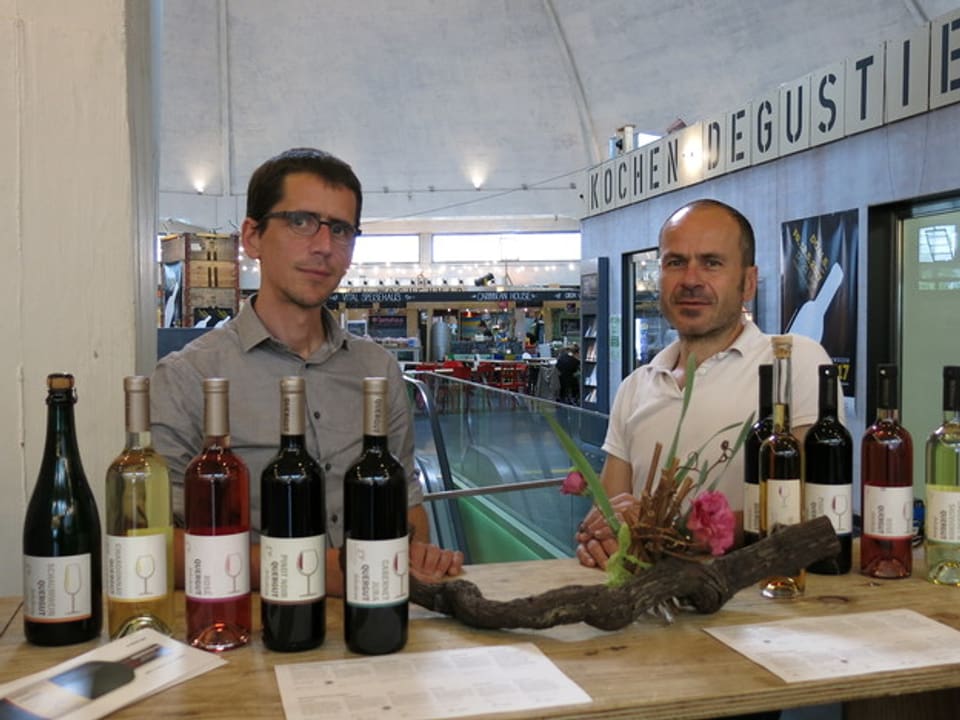 Thomas Löliger und Michael Huber, Weinbauern aus Arlesheim, hoffen, dass es noch ein paar Nachtriebe gibt