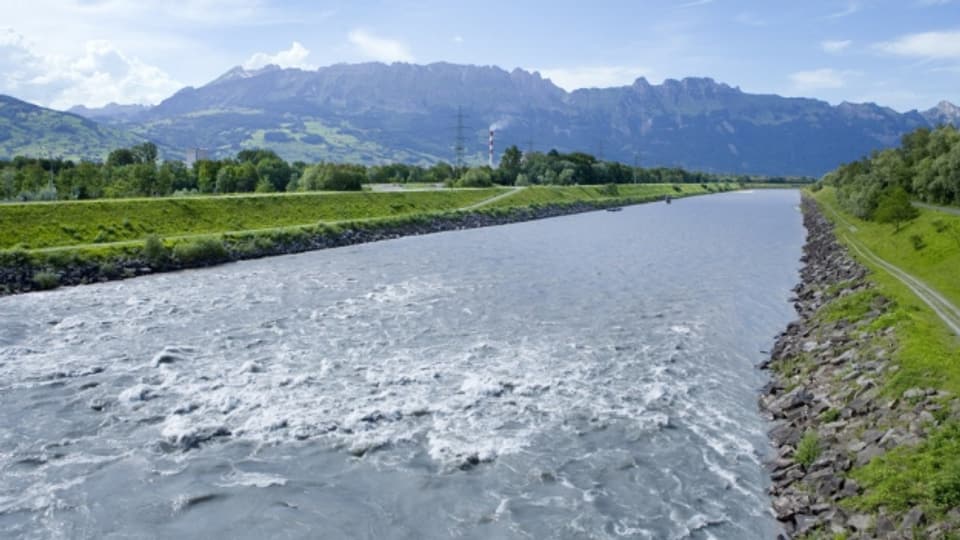 Der Rhein zwischen Chur und Bodensee ist begradigt und soll ein breiteres Bett erhalten