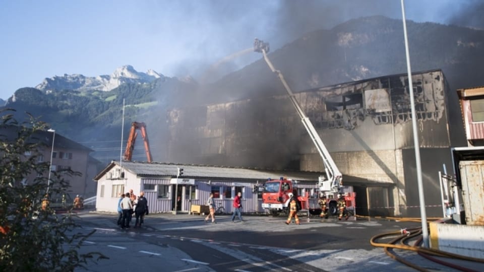 Der Brand hat eine Halle der Firma Baldini komplett zerstört.