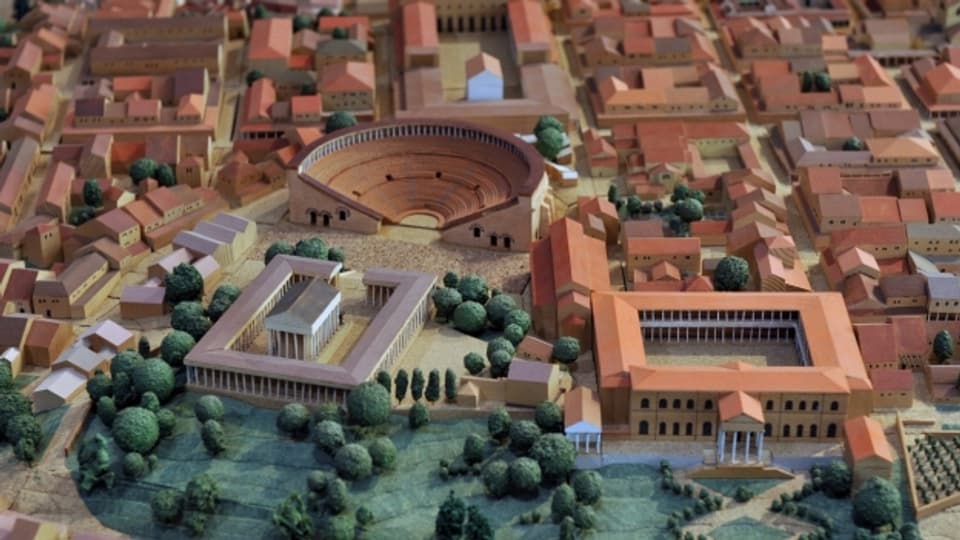 Ein Modell der römischen Stadt Augusta Raurica.