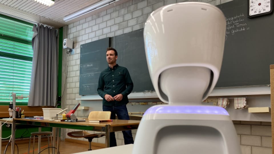 Der Schul-Roboter im Klassenzimmer.