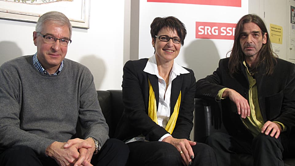 Die drei Regierungsrats-Kandidaten Paul Signer (FDP), Inge Schmid (SVP) und Samuel Büechi (Grüne).