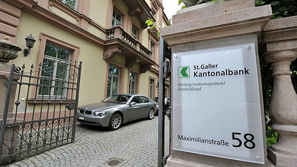 Die Filiale der St. Galler Kantonalbank in München.