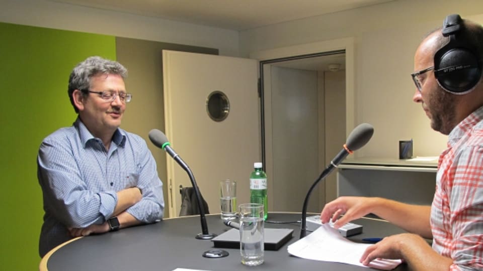 René Hungerbühler (links) im Gespräch mit Jonathan Fisch.