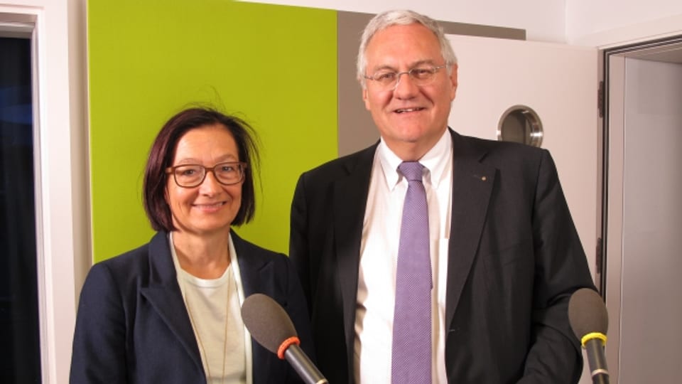 Auftakt Live-Diskussionen zu den Ständeratswahlen SG: Yvonne Gilli Grüne und Thomas Müller SVP,