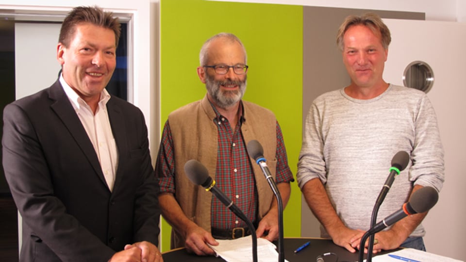 Hans Oppliger EVP, Richard Ammann BDP und Andreas Graf parteifrei, Ständeratskandidaten SG