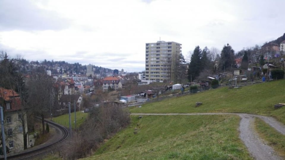 Im Gebiet Ruckhalde in St. Gallen wird der Tunnel in den Berg führen.