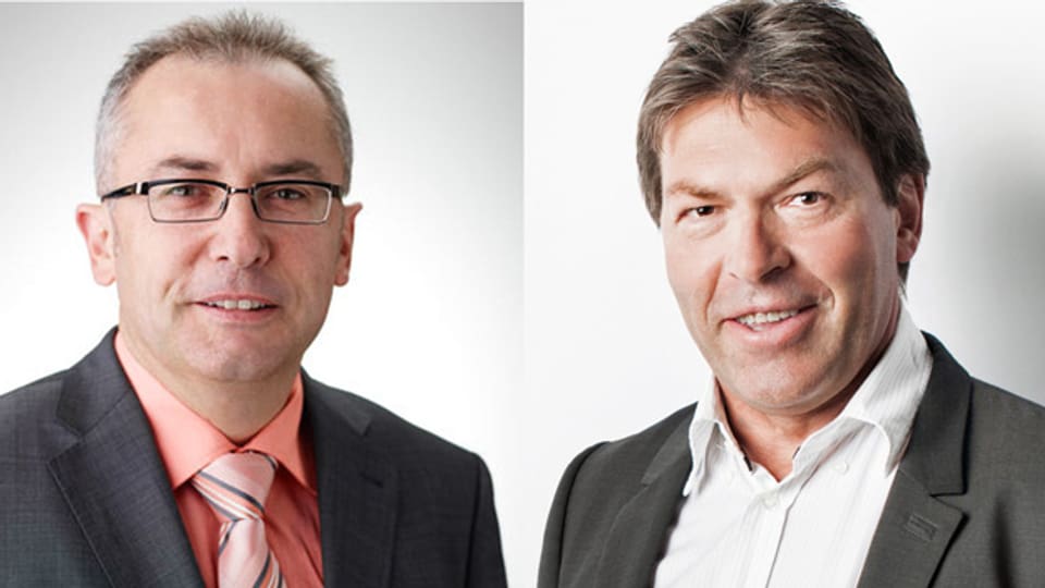 Die beiden Ständerats-Kandidaten: Thomas Ammann (CVP) und Richard Ammann (BDP) .