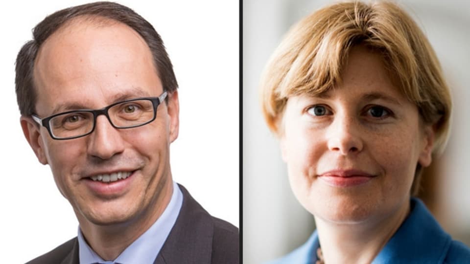 Marc Mächler (FDP) und Esther Friedli (SVP) kämpfen zusammen mit zwei weiteren Kandidaten um einen Regierungssitz.