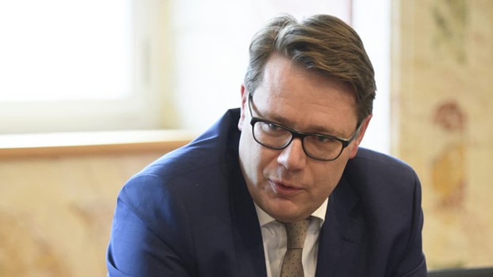 Der neue St. Galler Finanzdirektor Benedikt Würth an der Medienorientierung.
