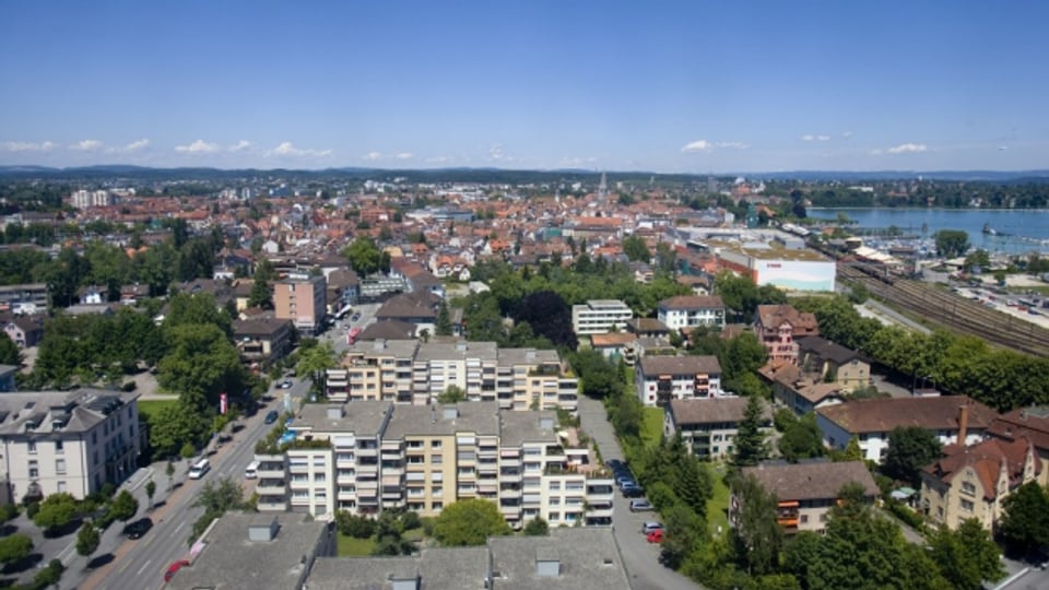 Blick von Kreuzlingen Richtung Konstanz: Der Bauboom in Konstanz zeigt Auswirkungen auch auf Kreuzlingen.