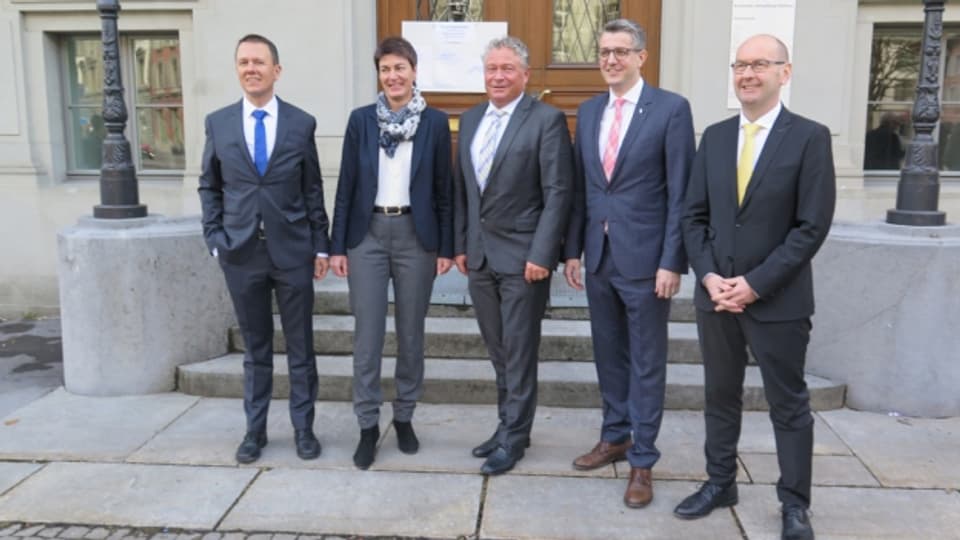 Ohne SP: Der neue Glarner Regierungsrat beim ersten Fototermin am Sonntag.