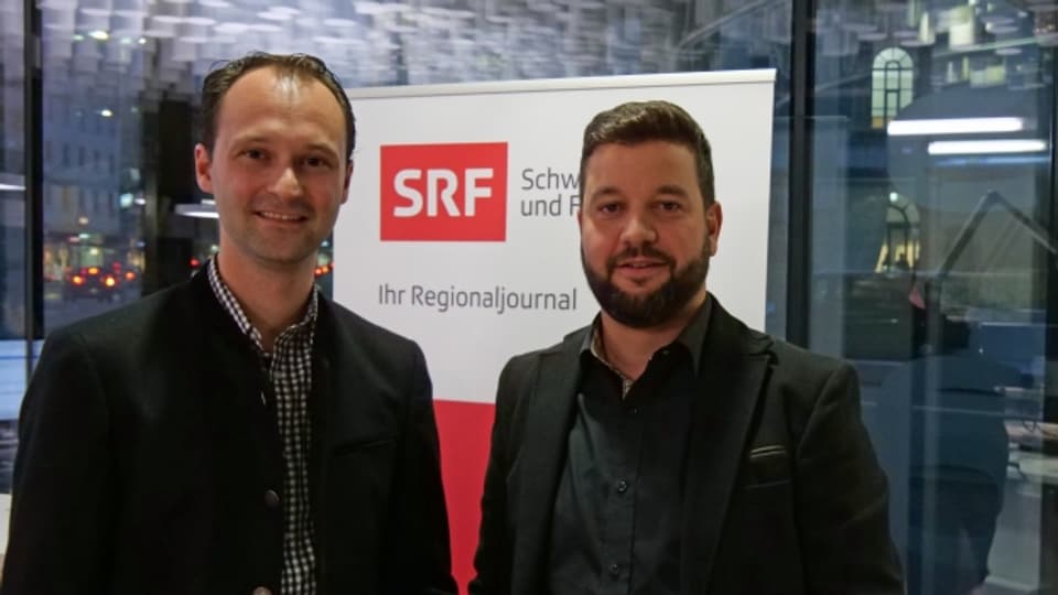 Reto Crameri (CVP, links) und Roman Hug (SVP) debattieren über das künftige Bündner Wahlsystem