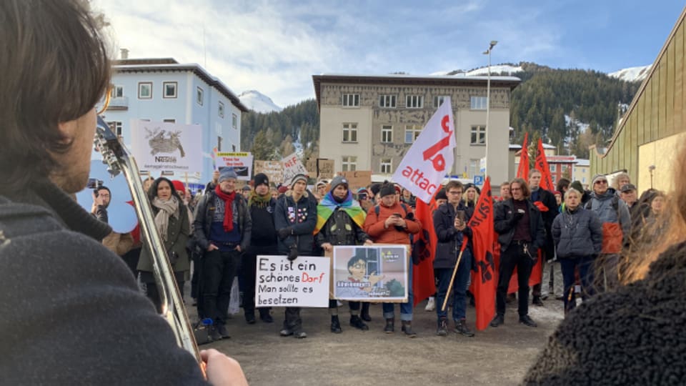 Klimademonstration in Davos am WEF