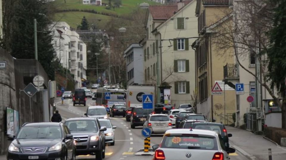 Pförtneranlage für Verkehrs aus AR an Grenze Stadt St. Gallen