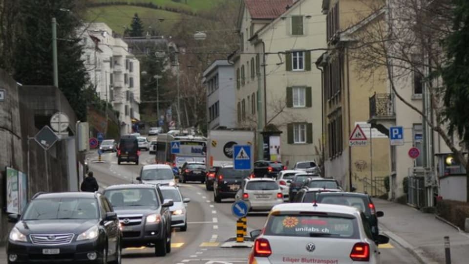 Pförtneranlage für Verkehrs aus AR an Grenze Stadt St. Gallen