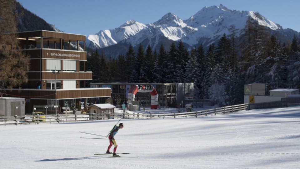 Findet hier in der Biathlon-Arena Lenzerheide statt: Die Biathlon-WM 2025.