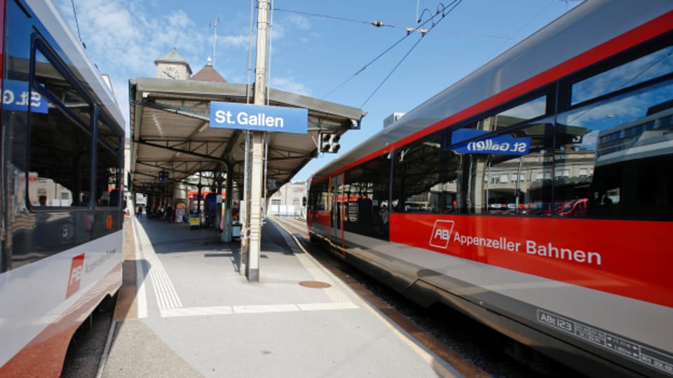 Appenzeller Bahnen beim Bahnhof St. Gallen