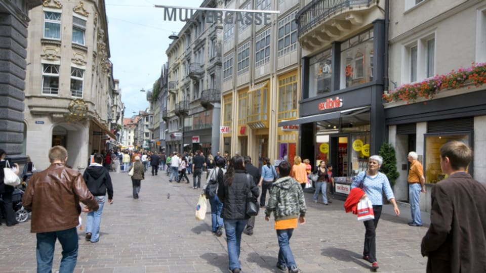 Die «Lädelistrasse» in St. Gallen, die Multergasse, im Jahr 2007.