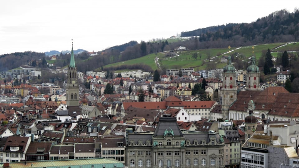 Stadt St. Gallen: Blick über die Dächer de .Altstadt