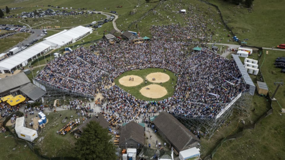 Das Schwingfest auf der Schwägalp findet jährlich im August statt.