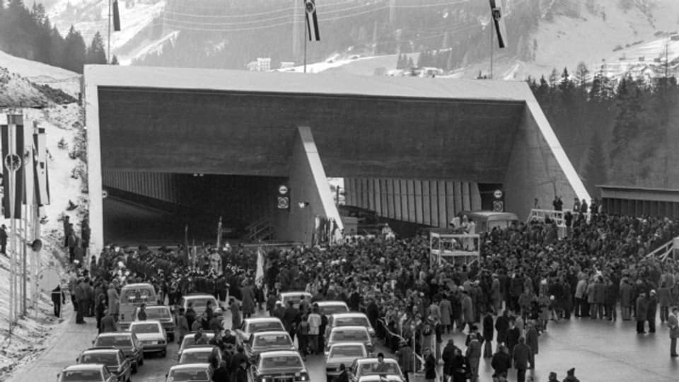 Eröffnung des Arlbergtunnel am 1. Dezember 1978.