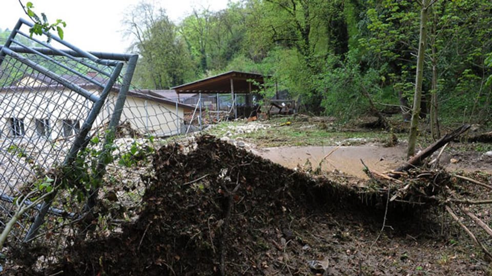 Ein Tierheim in Schaffhausen wurde von den Wassermassen komplett zerstört.
