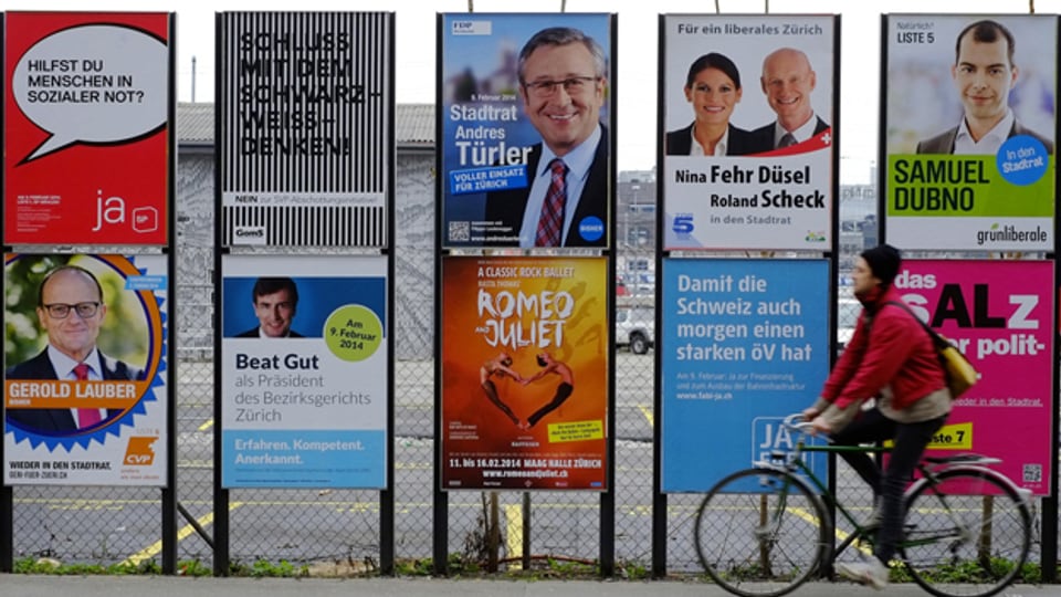 Der Wahlkampf ist in vollem Gange: Strassenszene in Zürich.
